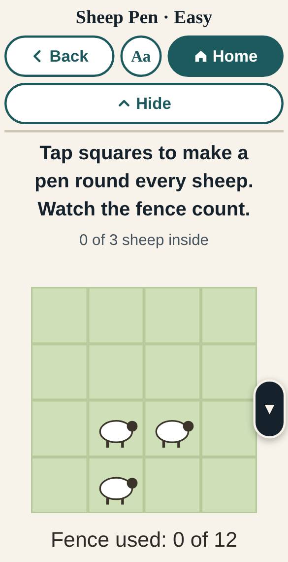 A screen from Sheep Pen