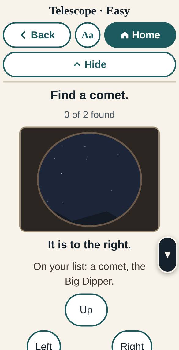 A screen from Telescope